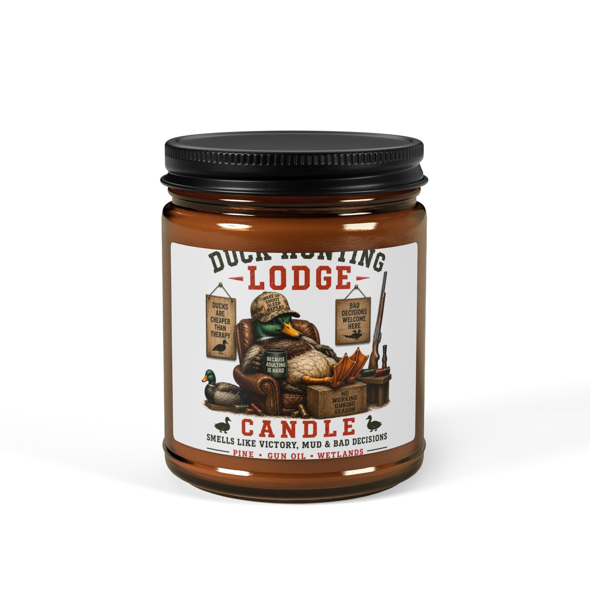 Duck Hunting Lodge Scented Soy Candle — Amber Jar