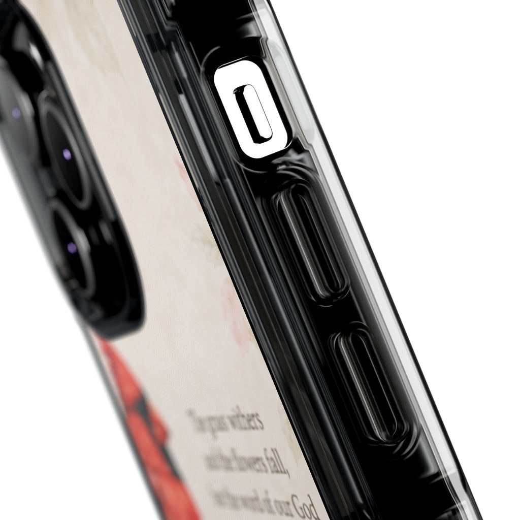 Clear Magnetic Phone Case — Cardinal Scene Isiah 40:8