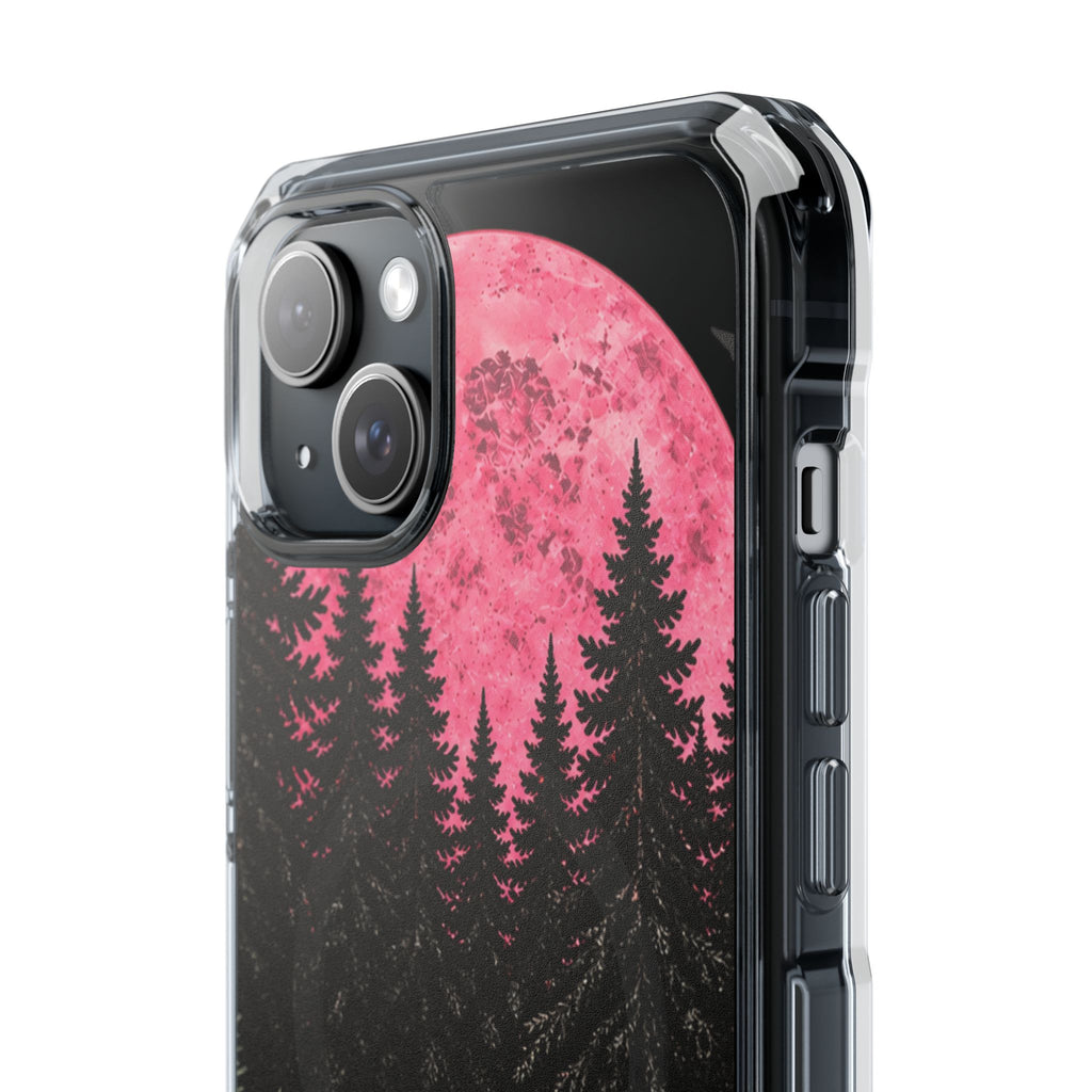 2026 Pink Moon Forest Phone Case — Clear Magnetic Protective Cover