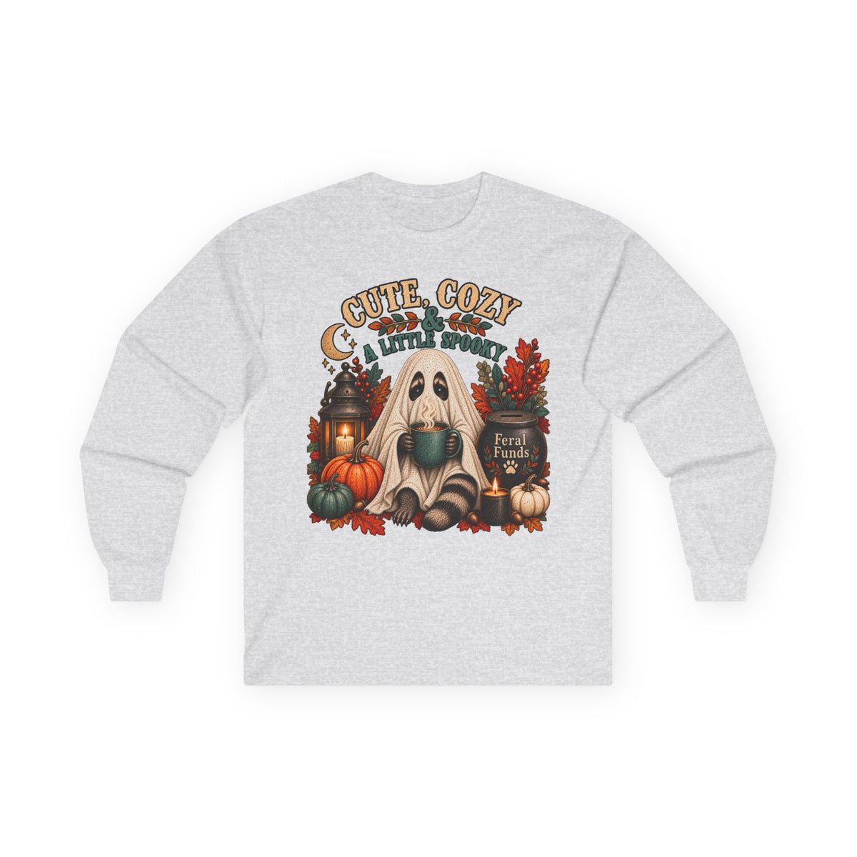 Cozy Ghost Fall Long Sleeve Shirt | Pumpkin Halloween Long Sleeve Tee