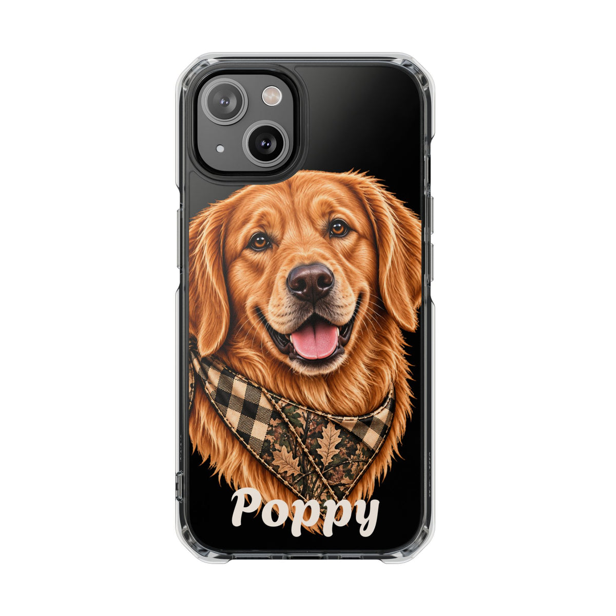 Clear Magnetic Phone Case — Golden Retriever Personalized
