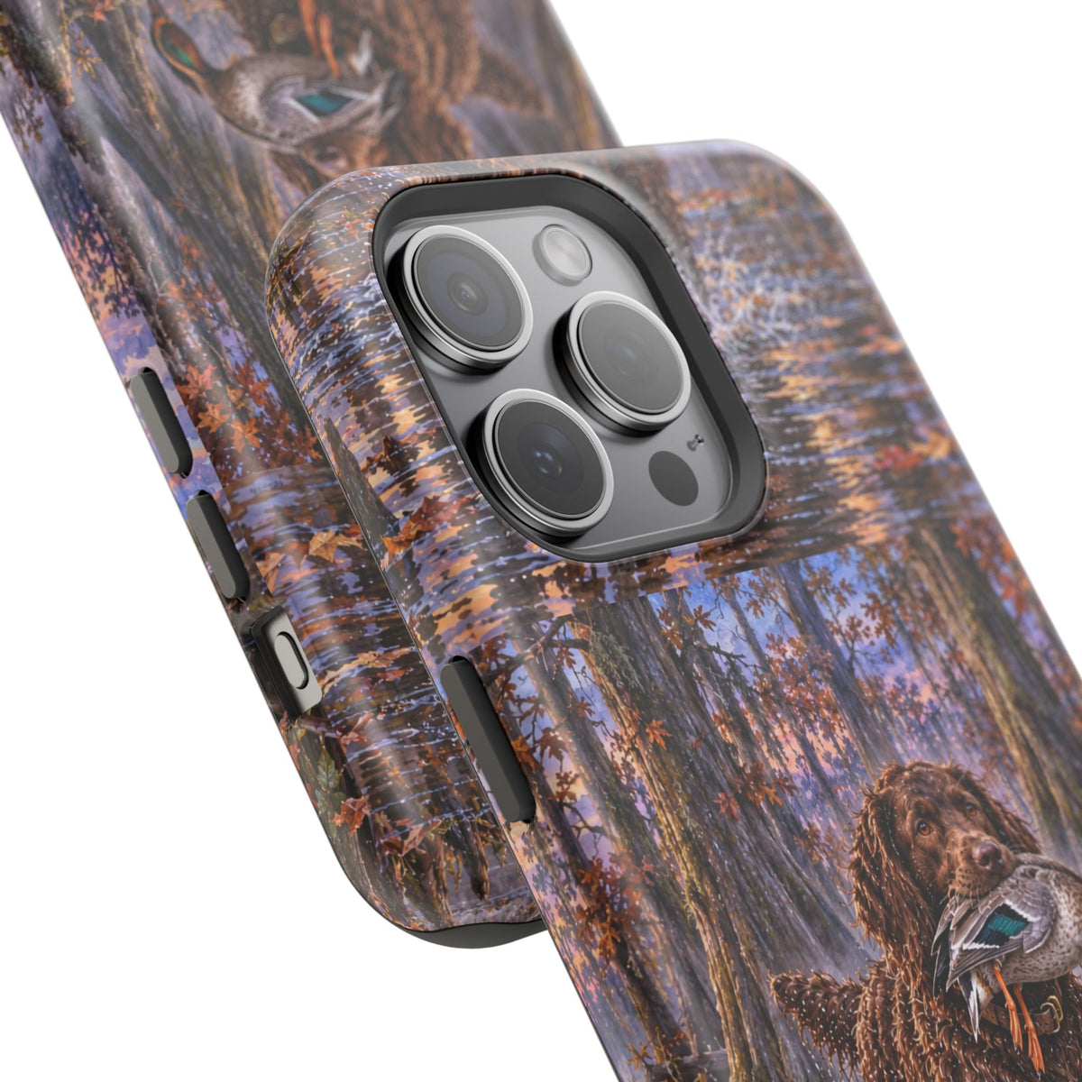Clear Magnetic Phone Case — Boykin spaniel with Duck swamp