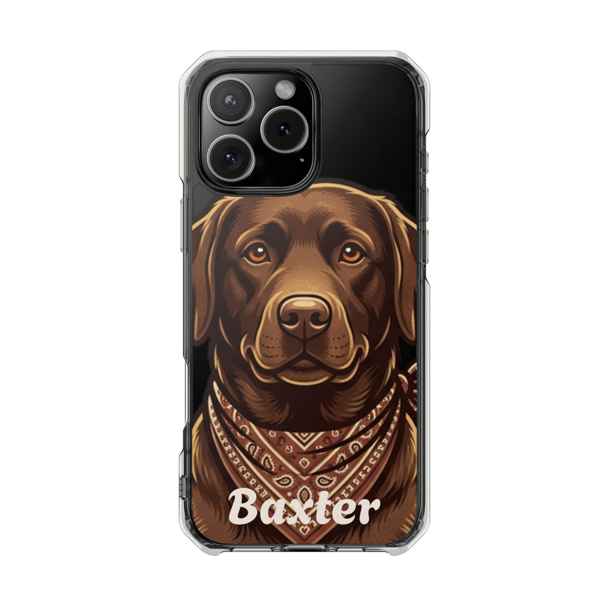 Clear Magnetic Phone Case — Chocolate Lab Dog Personalized