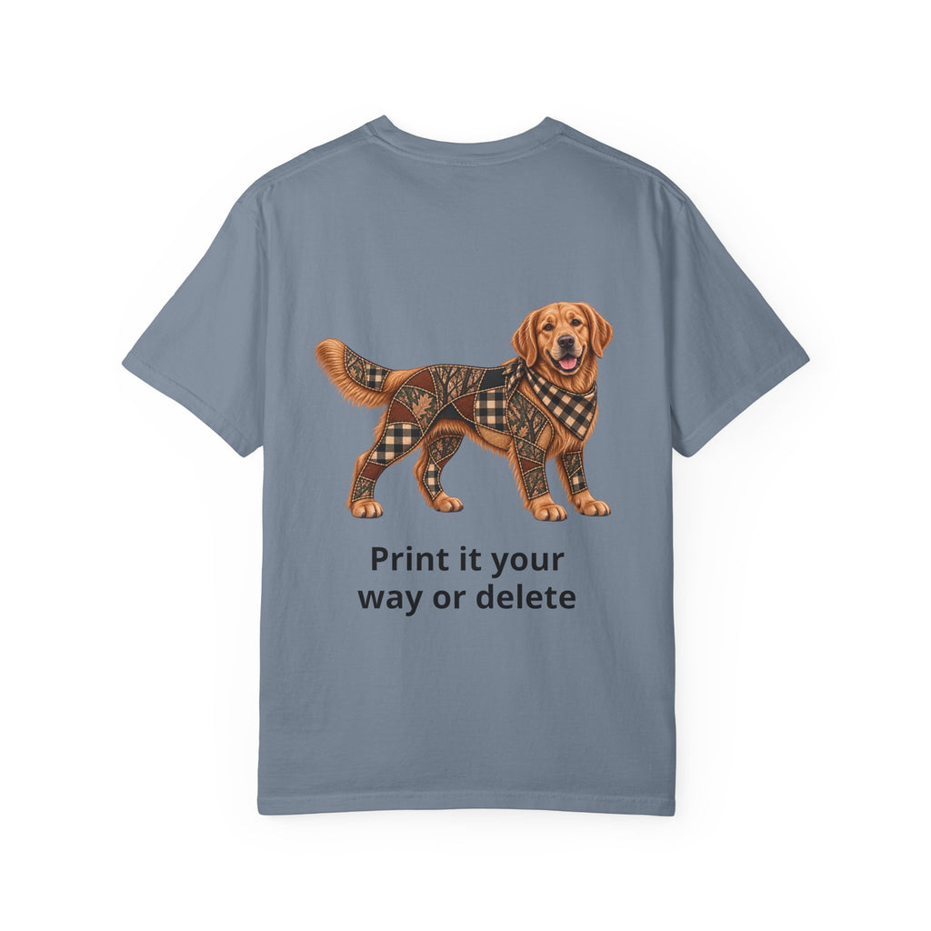 Faux Patchwork Golden Retriever Shirt, Full Body Golden Retriever Hunting Long Sleeve, Arkansas Hunter Gift