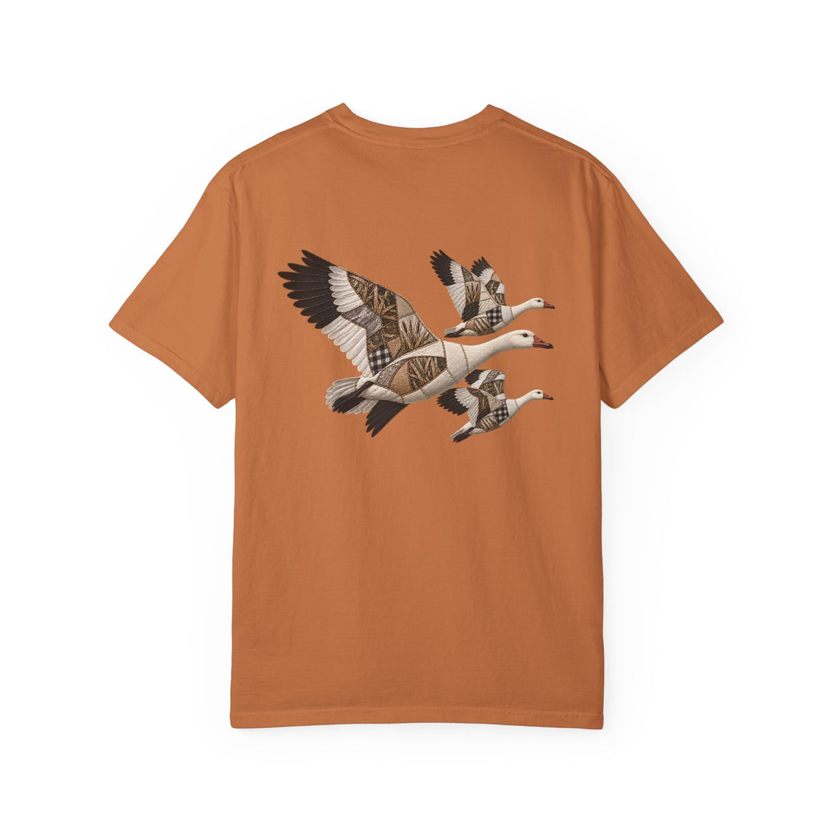 Faux Patchwork Snow Goose Shirt, Snow Geese Hunting T-Shirt, Arkansas Waterfowl Hunter Gift