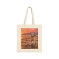 Canvas Tote Bag — Golden Retriever at Sunset Print, Nature Lover Grocery & Beach Tote