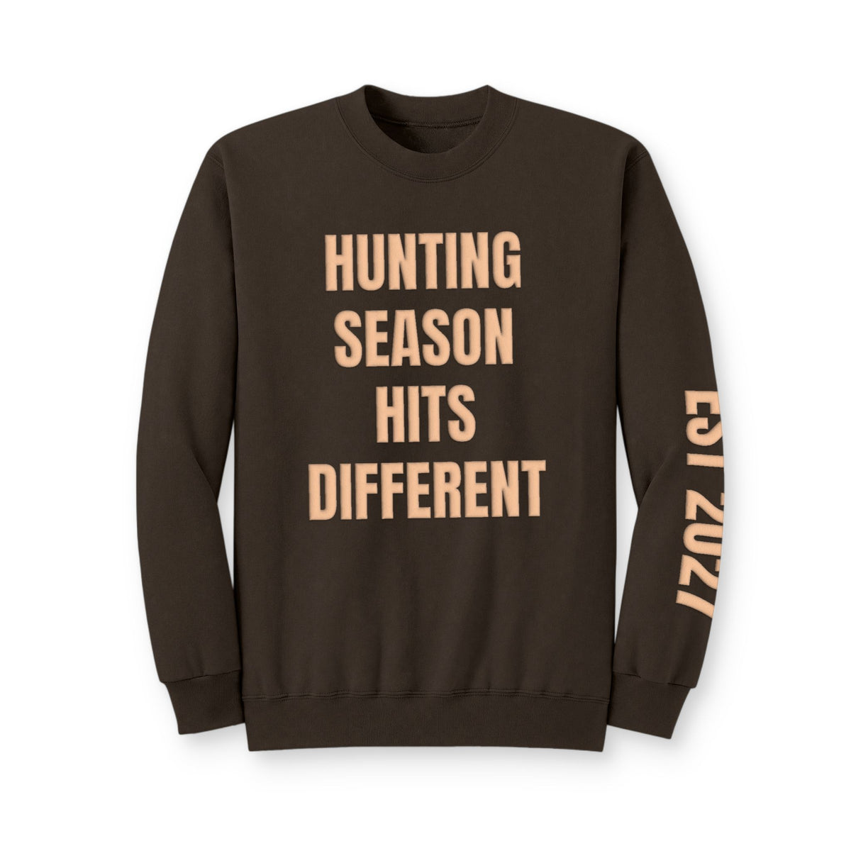 Personalized Hunting Mama Sweatshirt, Hunting Season Hits Different, Hunter Orange Puff Sweatshirt, Custom Hunting Mom Gift