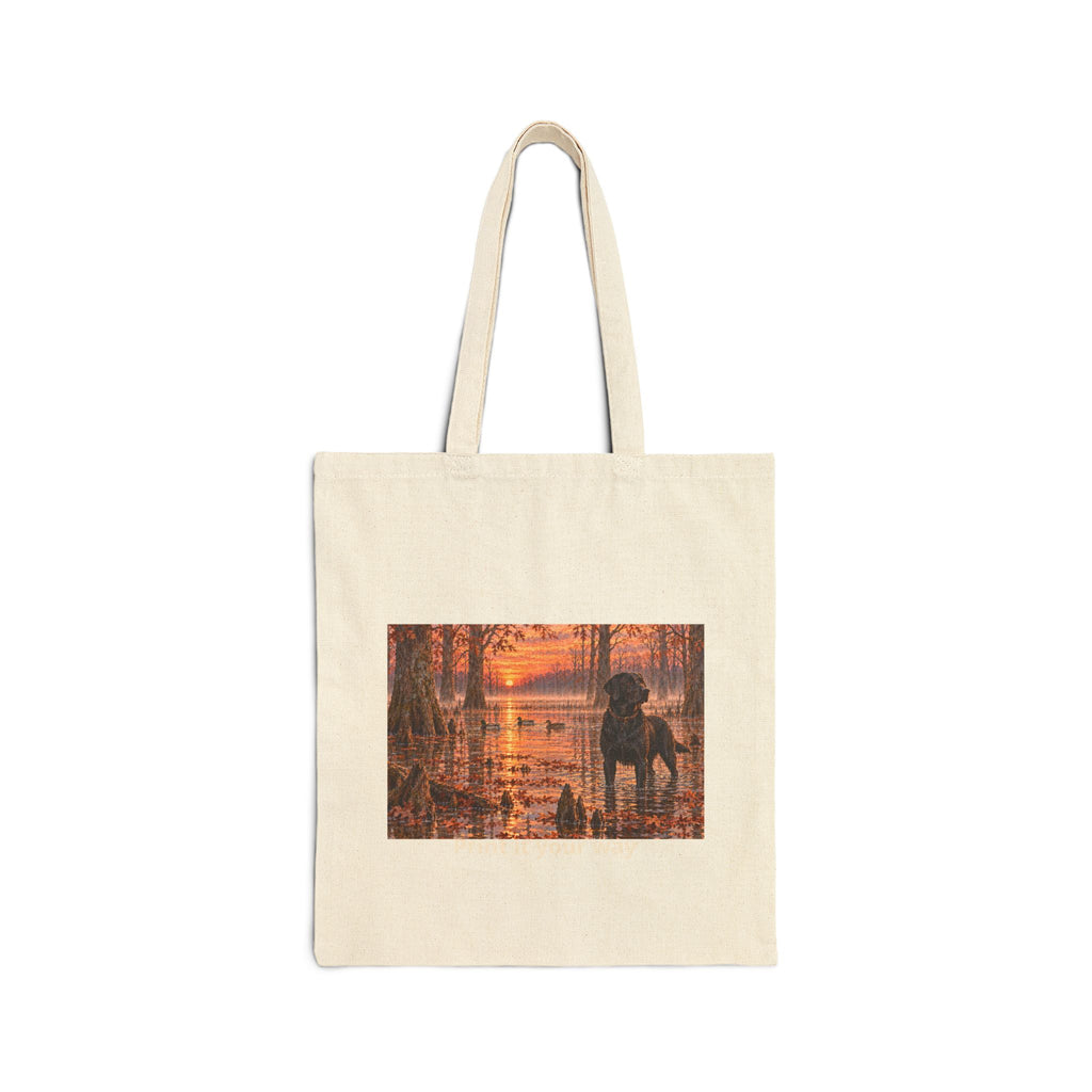 Tote Bag - Sunset Dog Silhouette Canvas Tote