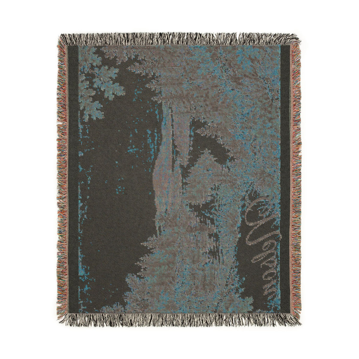 Mohican River Scenic Woven Blanket — Rustic Lake Landscape Throw