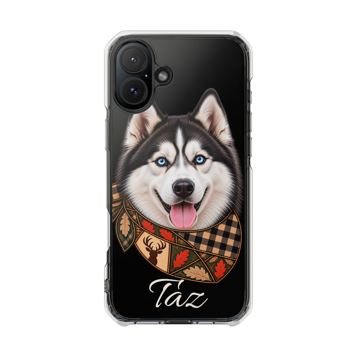 Clear Magnetic Phone Case — Huskey Dog Personalized