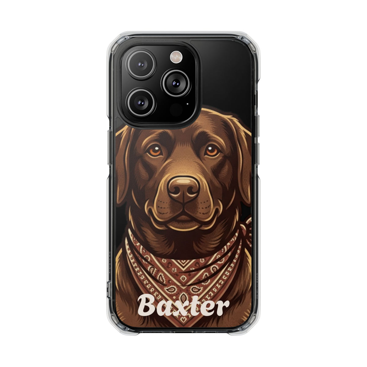 Clear Magnetic Phone Case — Chocolate Lab Dog Personalized