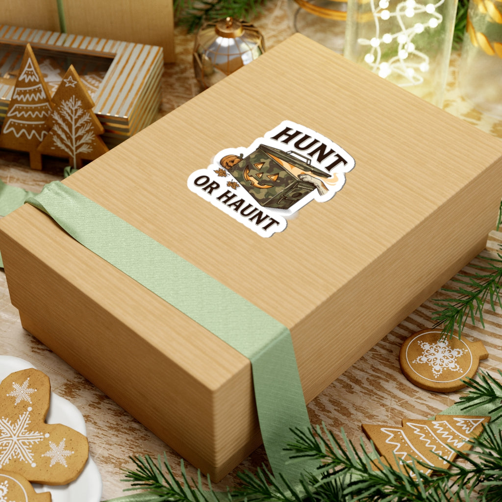 Hunt or Haunt Camo Ammo Can Halloween Sticker | Spooky Hunting Sticker