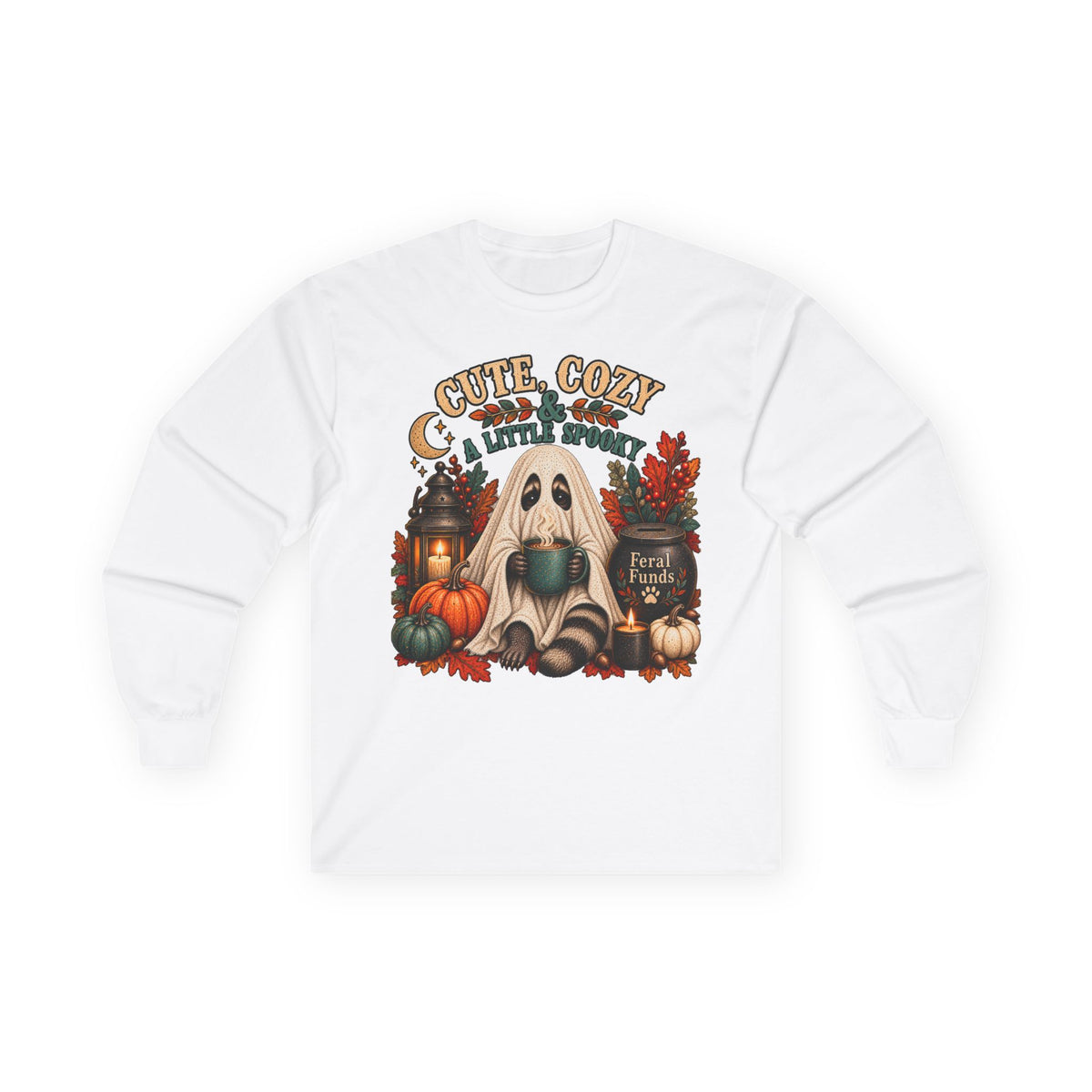 Cozy Ghost Fall Long Sleeve Shirt | Pumpkin Halloween Long Sleeve Tee
