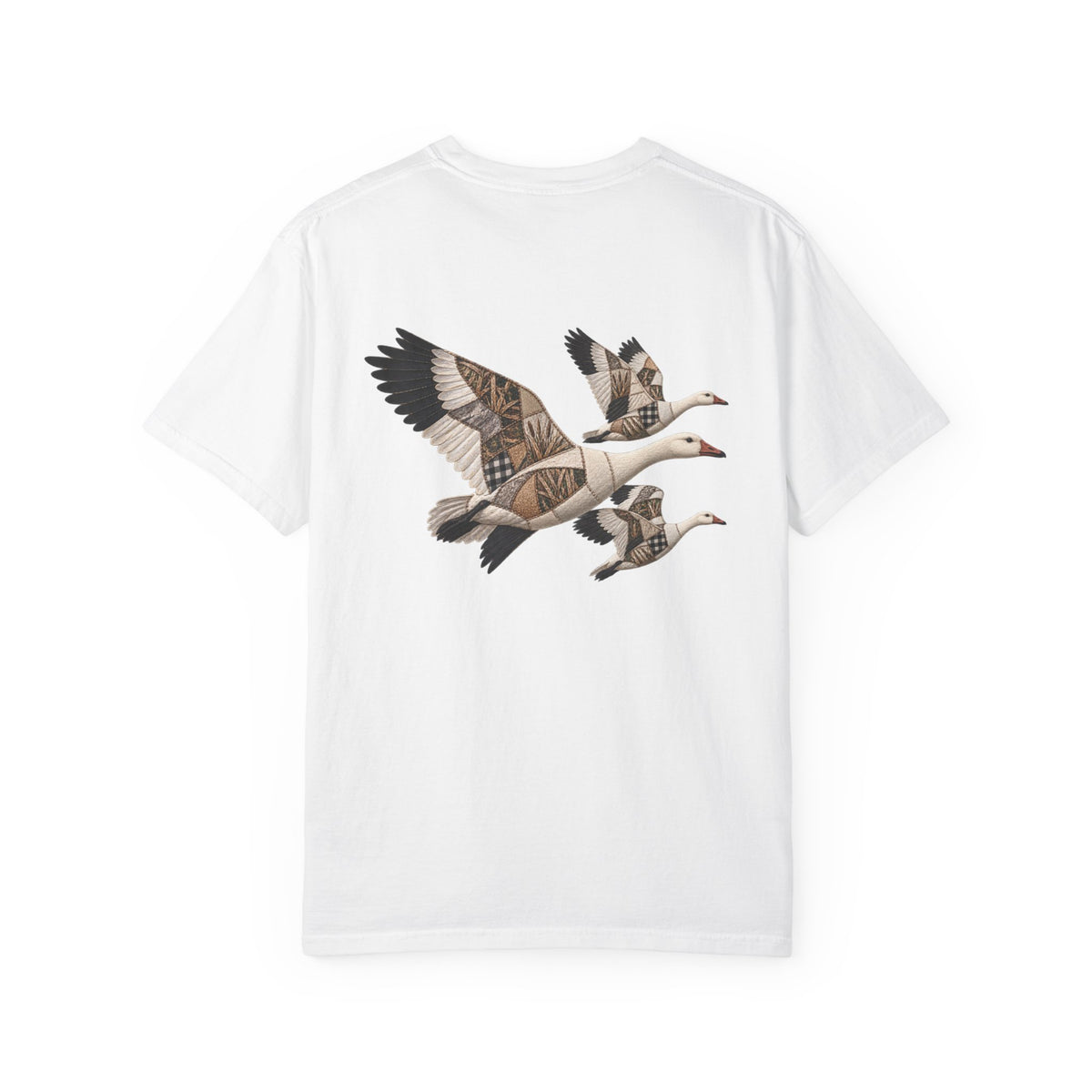 Faux Patchwork Snow Goose Shirt, Snow Geese Hunting T-Shirt, Arkansas Waterfowl Hunter Gift