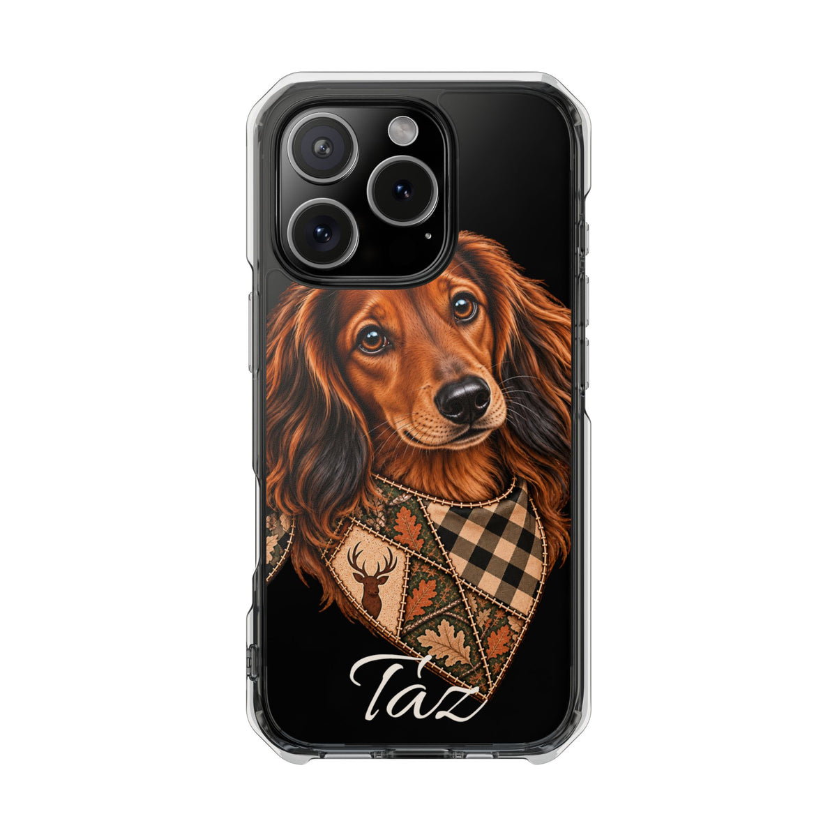 Clear Magnetic Phone Case — Dachshund Weenie Dog Personalized