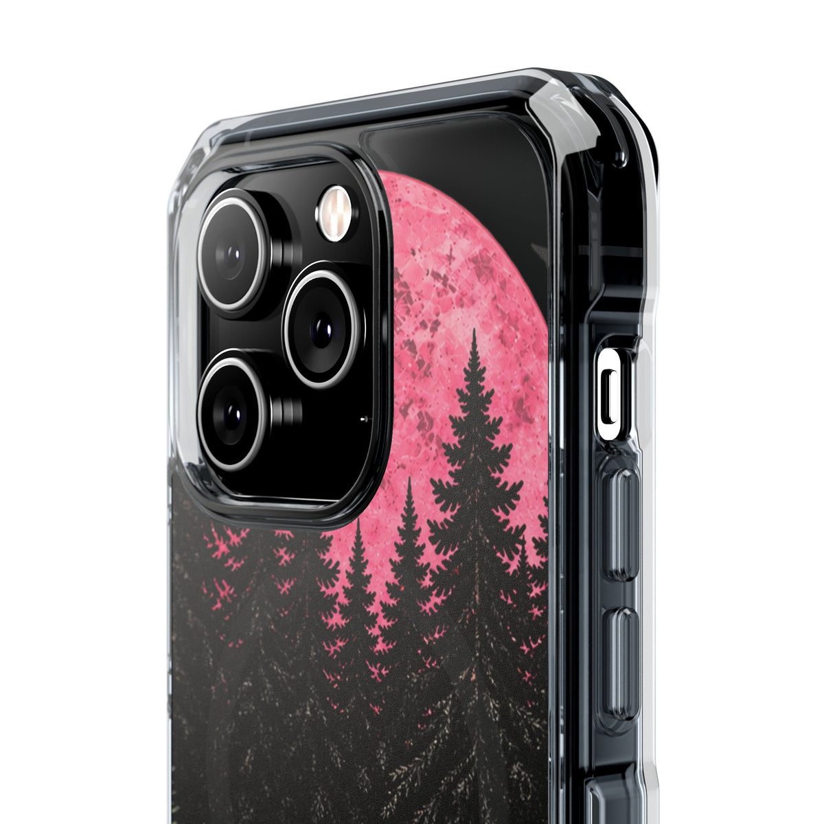 2026 Pink Moon Forest Phone Case — Clear Magnetic Protective Cover