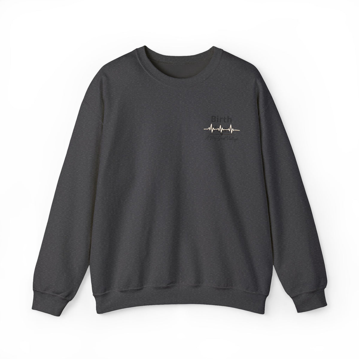 Birth Year Crewneck Sweatshirt — Personalized Vintage Heartbeat Design