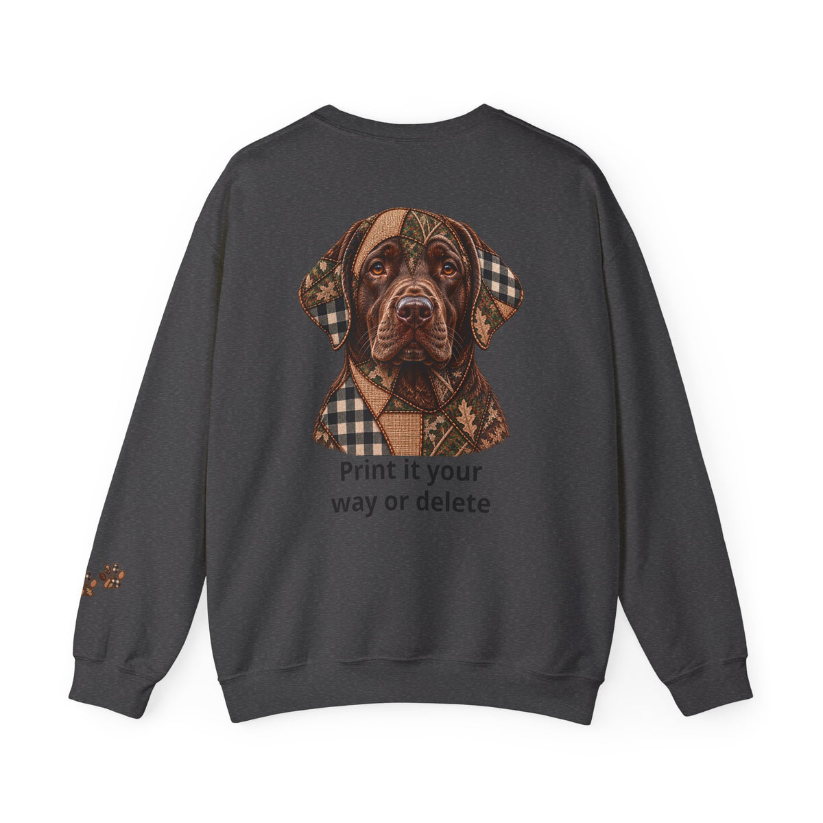 Faux Patchwork Chocolate Lab Shirt, Labrador Hunting Long Sleeve, Arkansas Hunter Gift