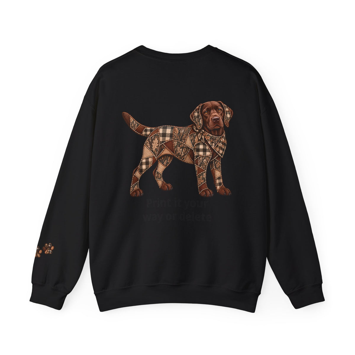 Faux Patchwork Chocolate Lab Shirt, Full Body Labrador Hunting Long Sleeve, Arkansas Hunter Gift