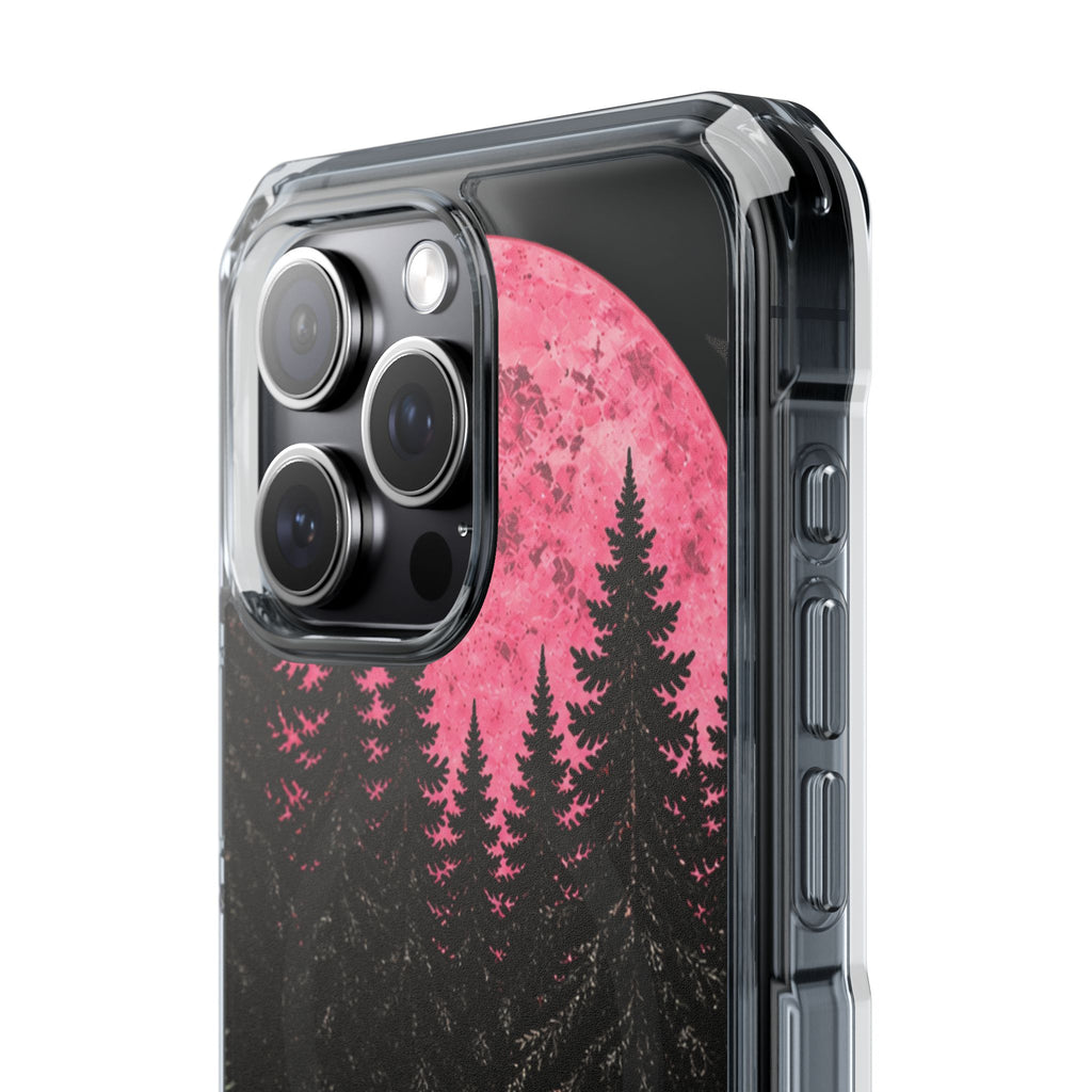 2026 Pink Moon Forest Phone Case — Clear Magnetic Protective Cover