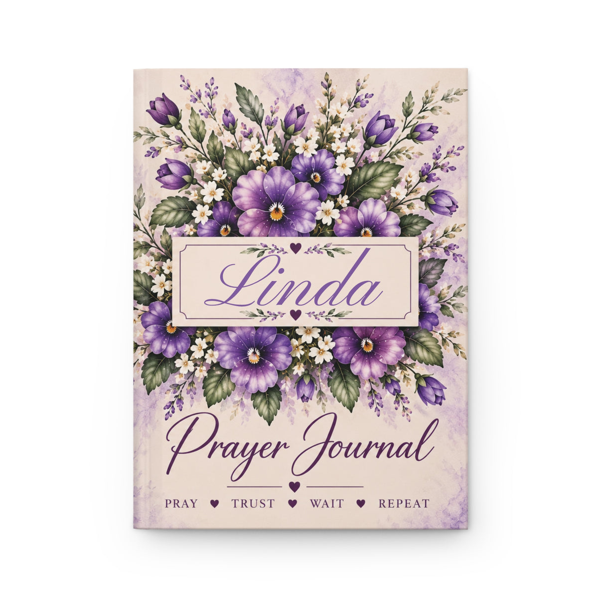 Personalized February Birth Flower Prayer Journal, Violet Christian Journal with Name, February Birthday Gift for Her, Bible Verse Journal