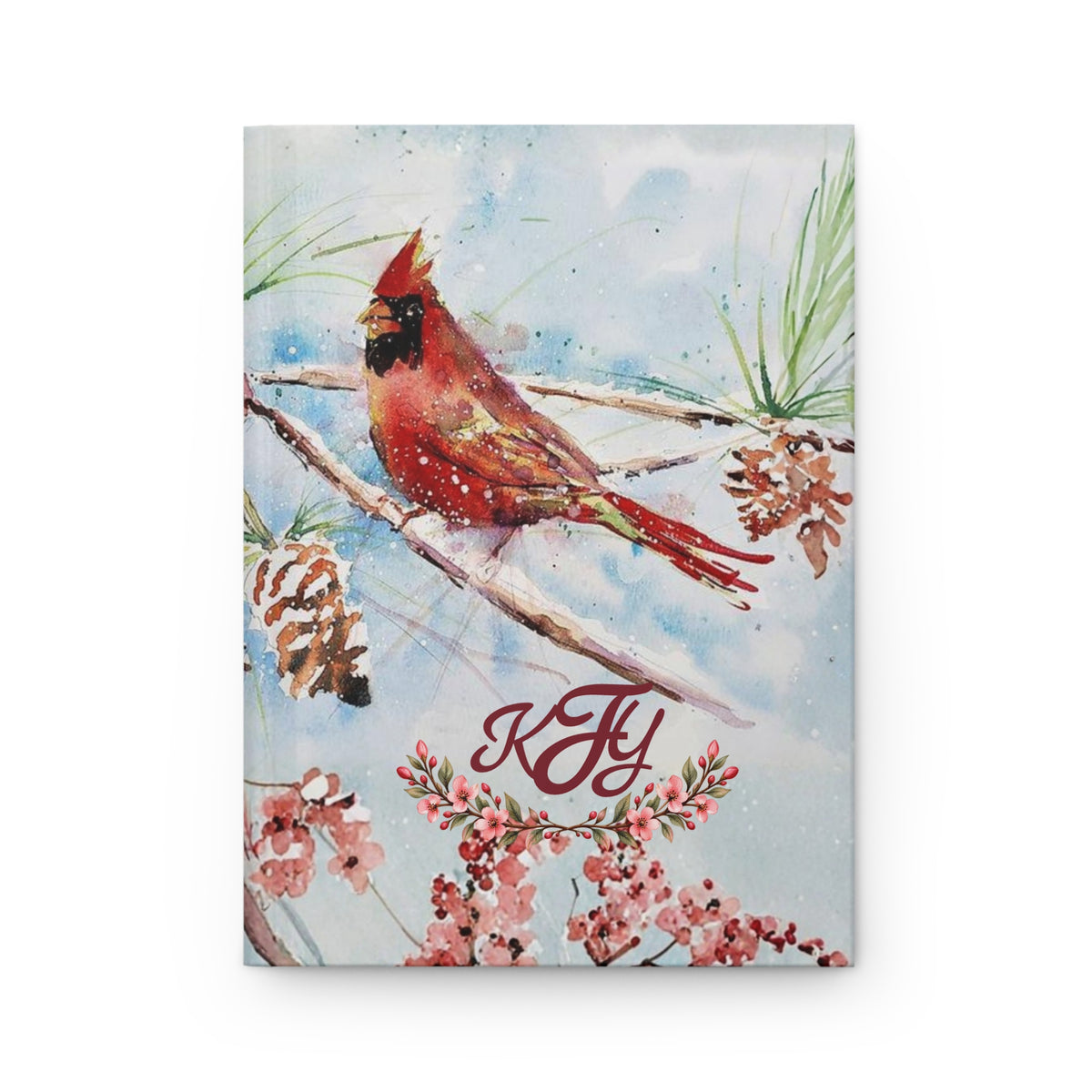 Personalized Cardinal Journal with Initials, Isaiah 40:8 Christian Prayer Journal, Bible Verse Notebook, Faith Gift for Her, Cardinal Gift