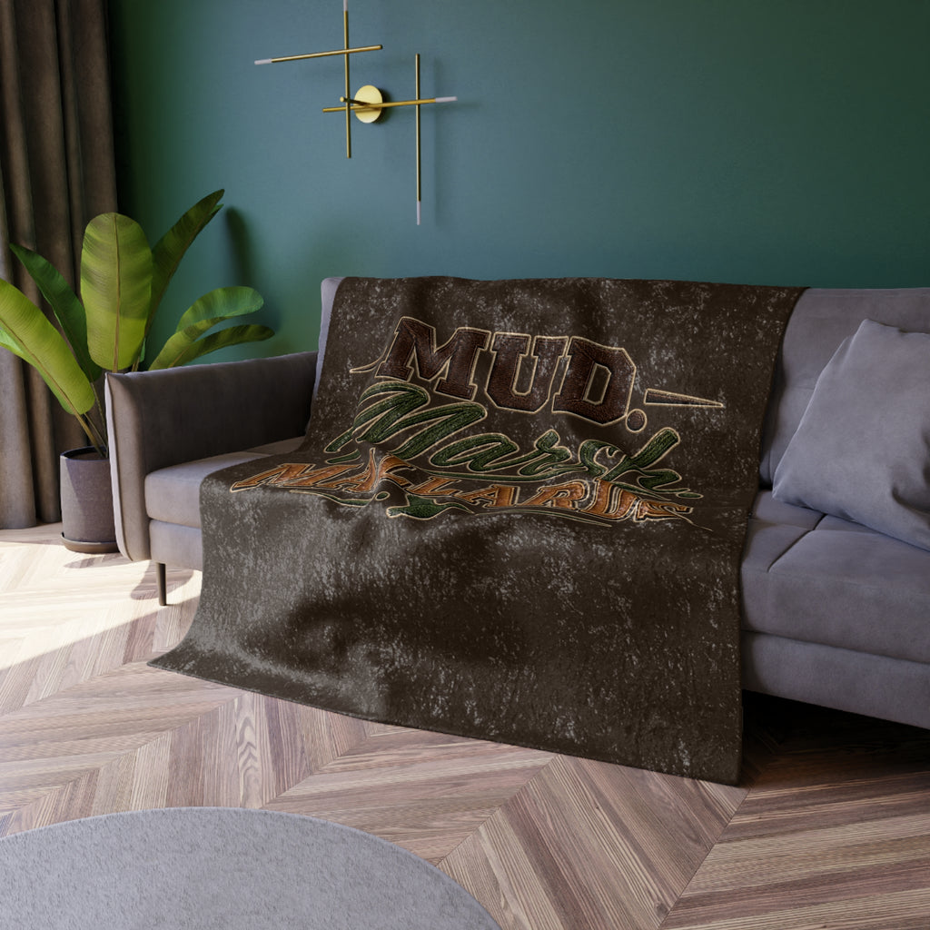 Mud Marsh Mallards Crushed Velvet Blanket — Rustic Duck Hunting Throw