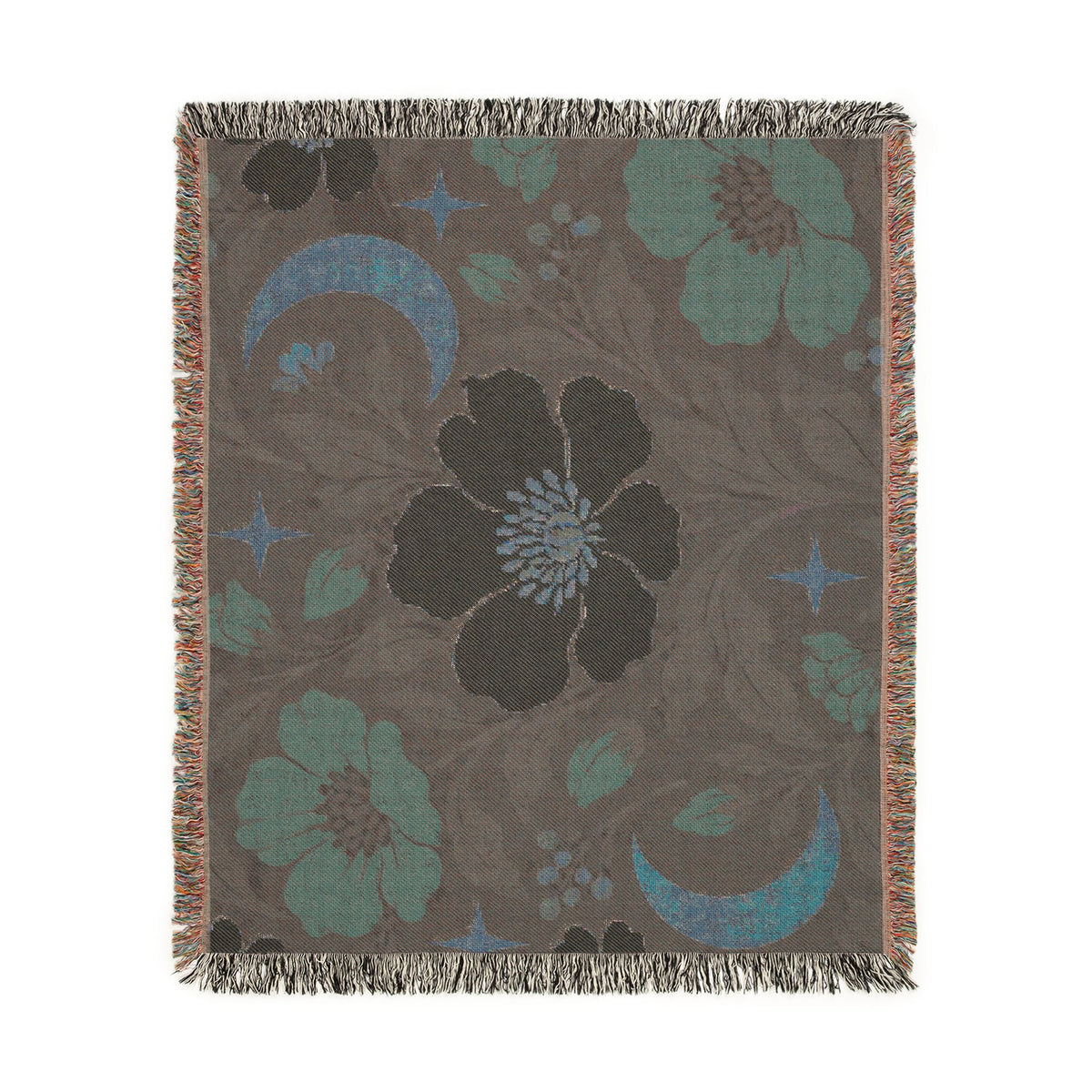 Boho Geometric Woven Blanket — Retro Floral Tile Soft Throw