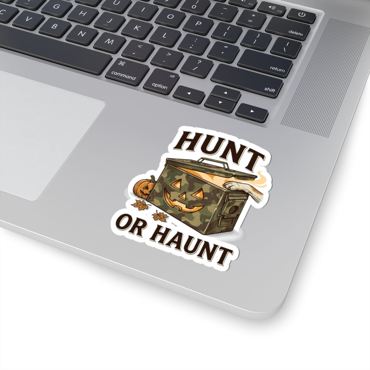 Hunt or Haunt Camo Ammo Can Halloween Sticker | Spooky Hunting Sticker