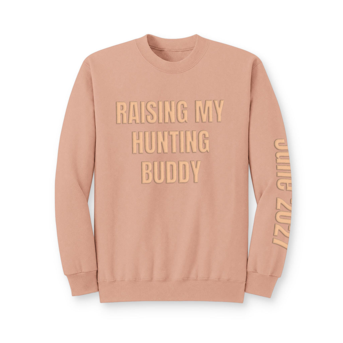 Personalized Hunting Mama Sweatshirt, Raising My Hunting Buddy Shirt, Hunter Orange Puff Sweatshirt, Custom Mom Hunting Gift