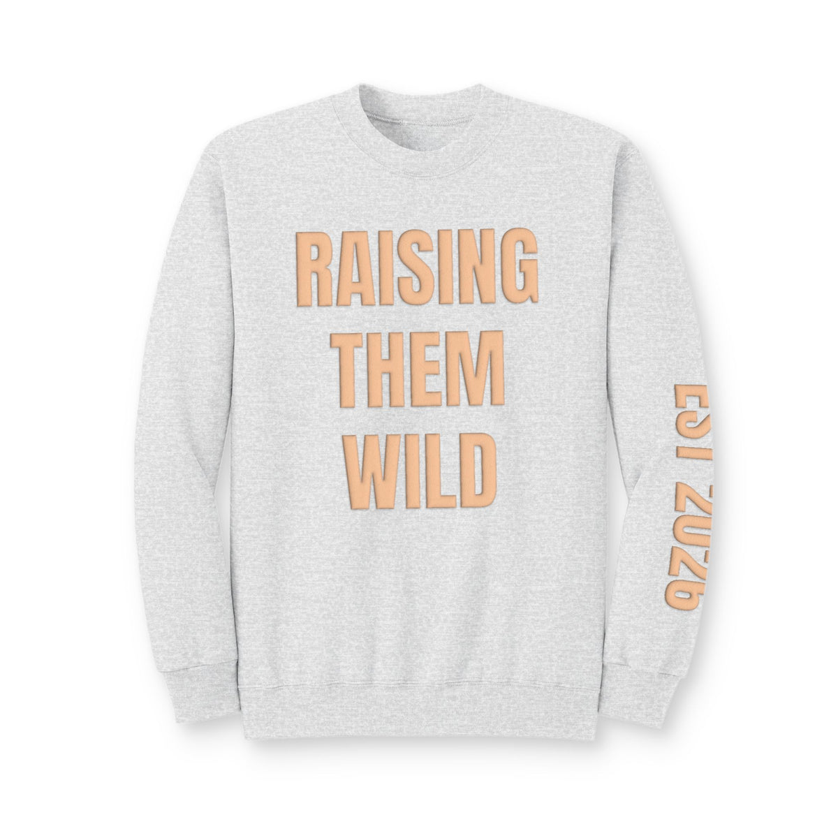 Personalized Hunting Mama Sweatshirt, Raising Them Wild, Hunter Orange Puff Sweatshirt, Custom Hunting Mom Gift