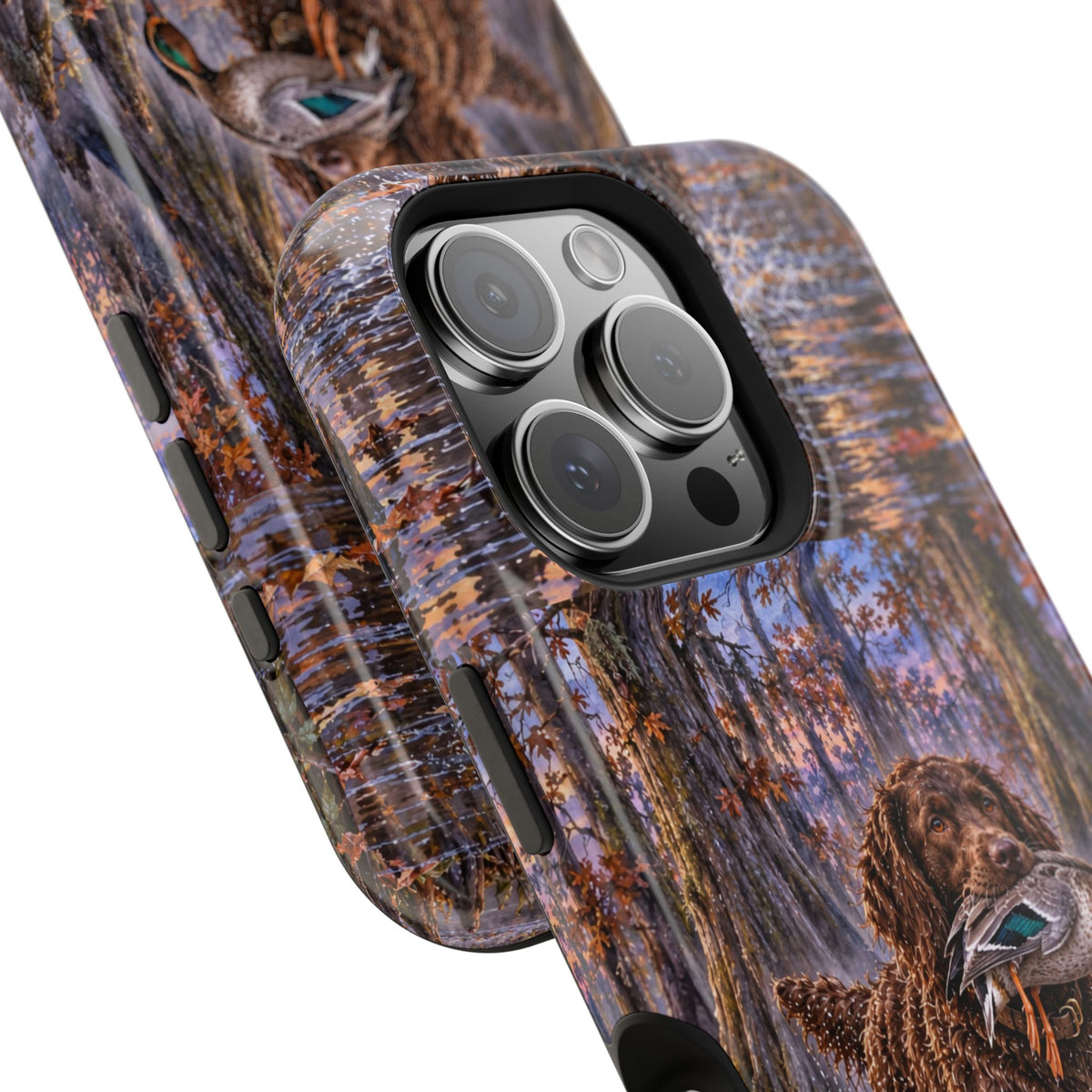 Clear Magnetic Phone Case — Boykin spaniel with Duck swamp