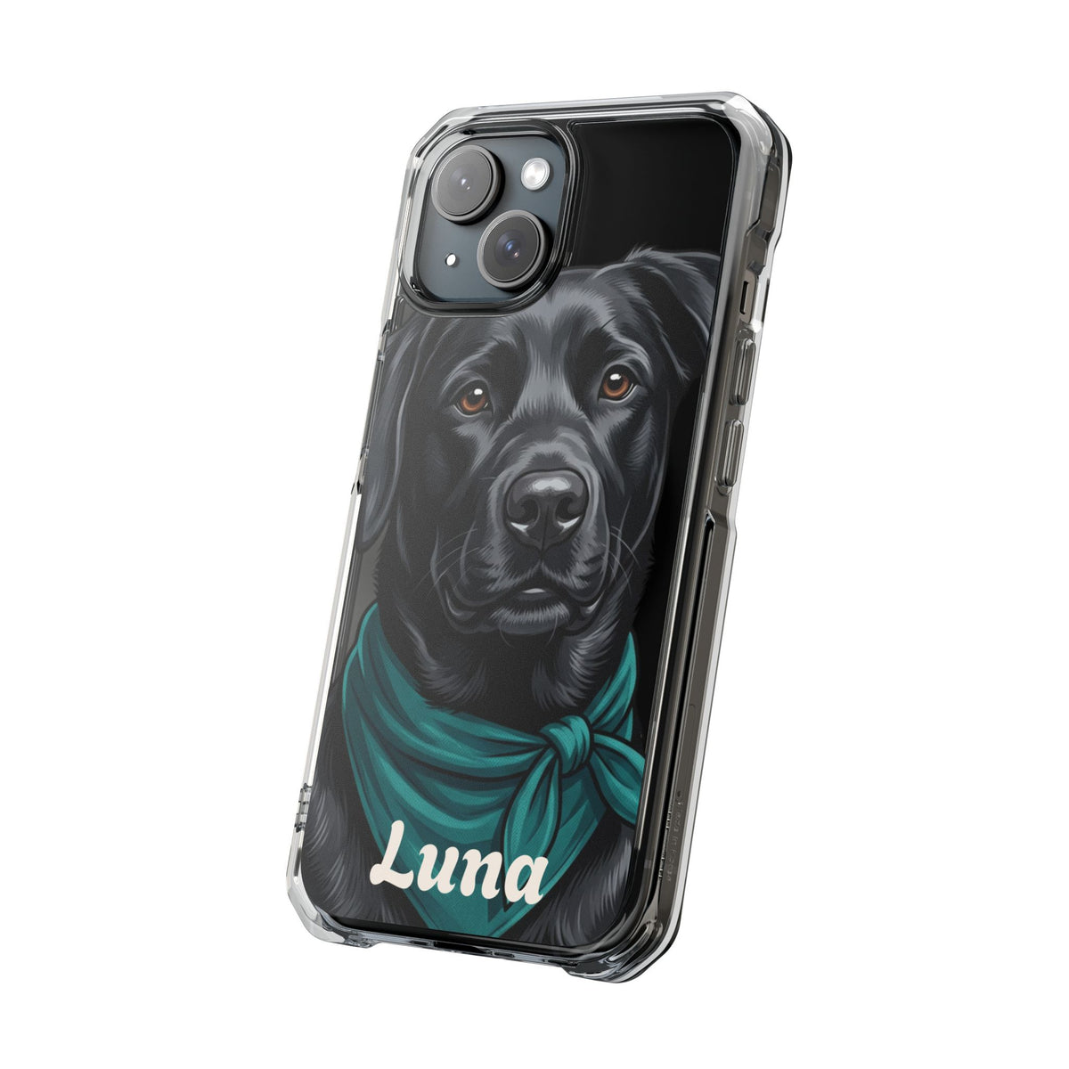 Clear Magnetic Phone Case — Lab / Your Pet Personalized