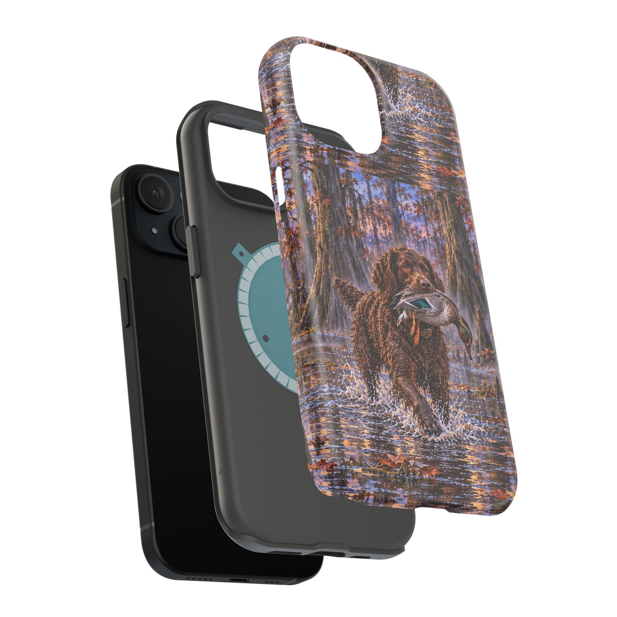 Clear Magnetic Phone Case — Boykin spaniel with Duck swamp
