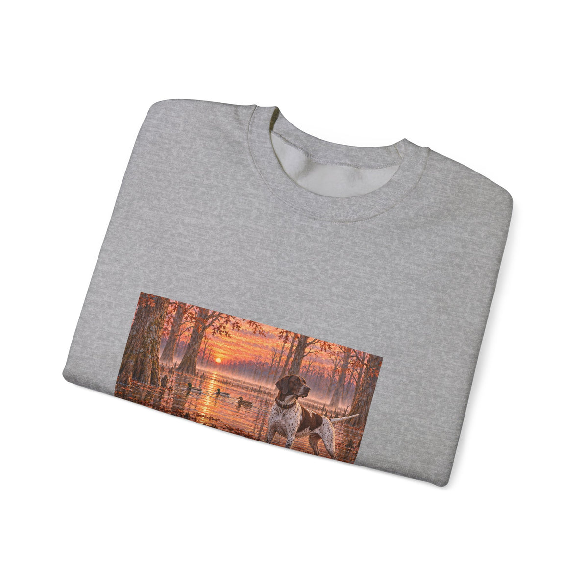Sweatshirt — English Pointer Sunset Marsh Crewneck