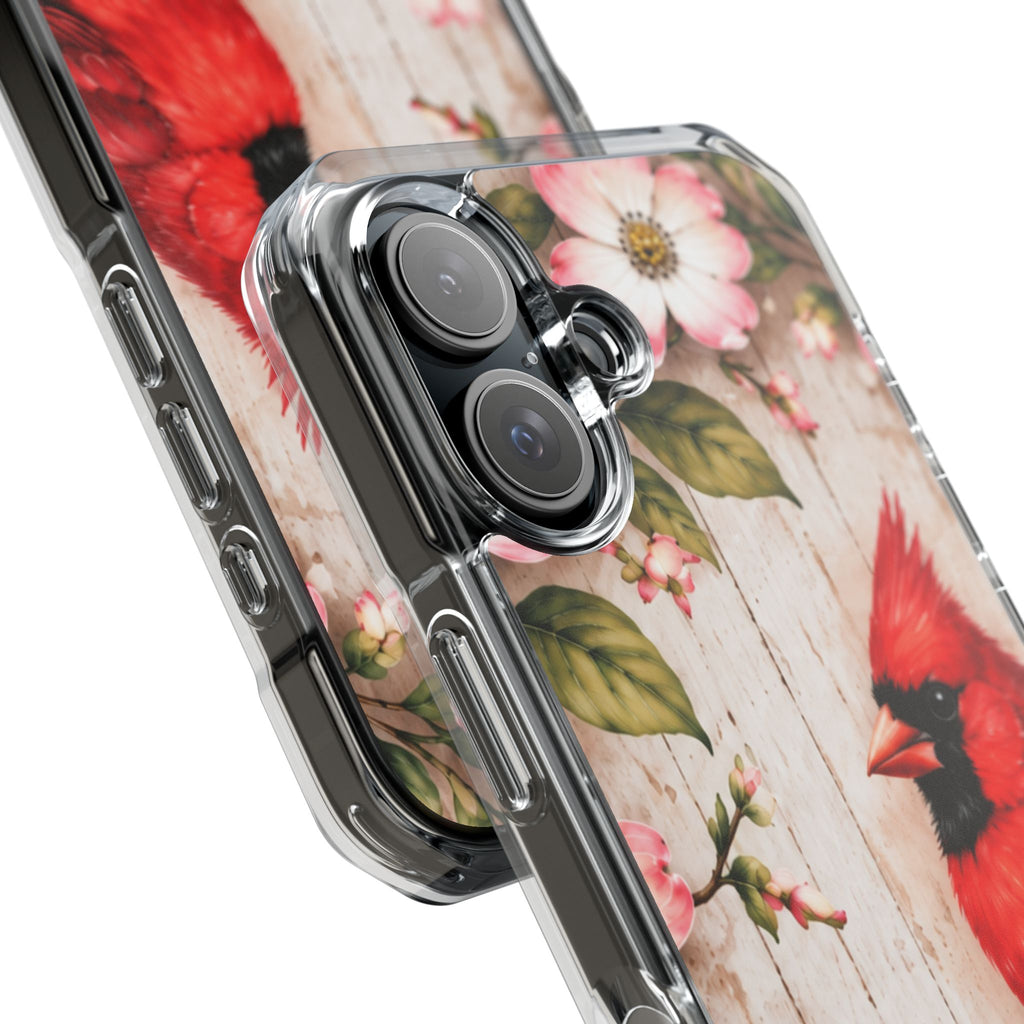 Clear Magnetic Phone Case Cardinal Scene