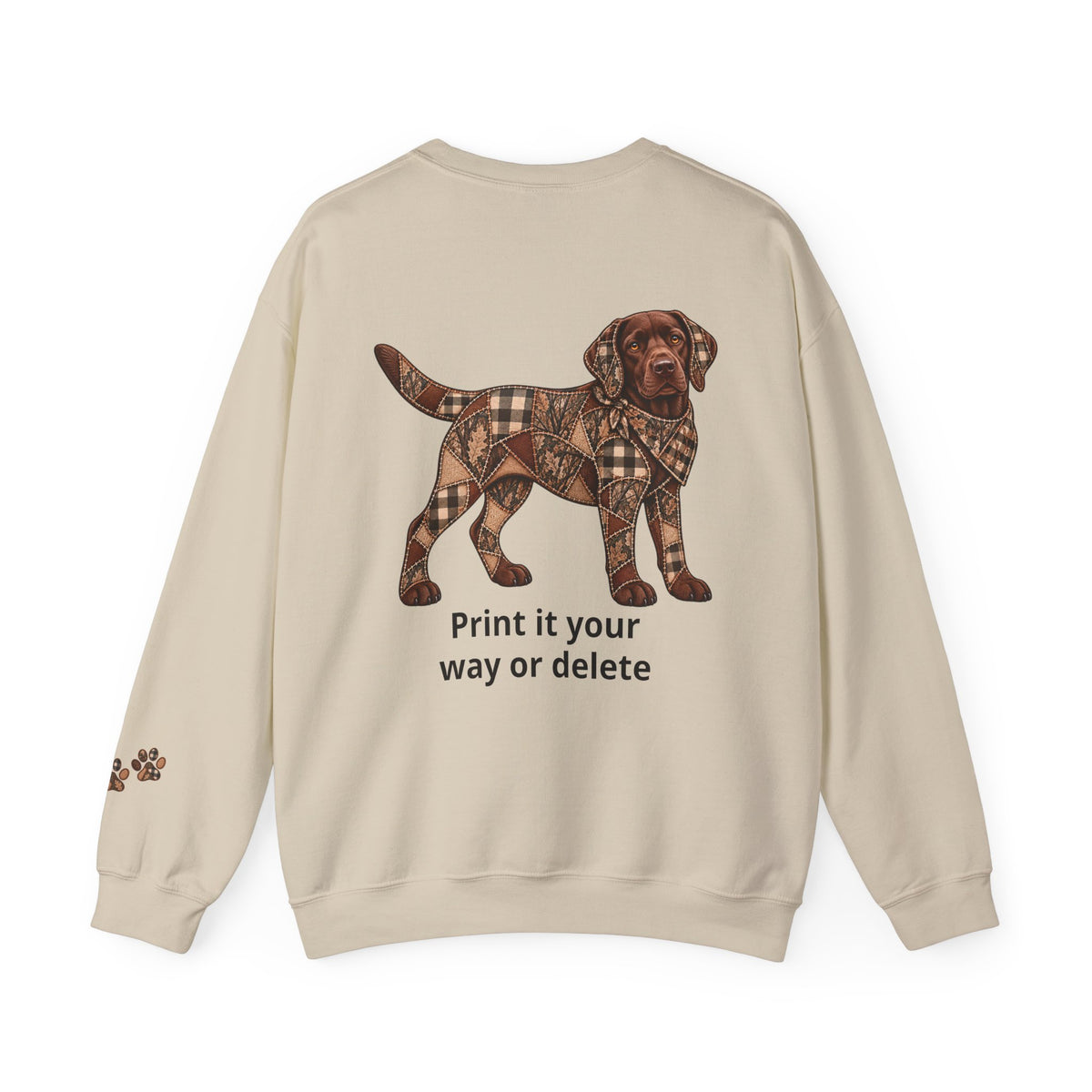 Faux Patchwork Chocolate Lab Shirt, Full Body Labrador Hunting Long Sleeve, Arkansas Hunter Gift