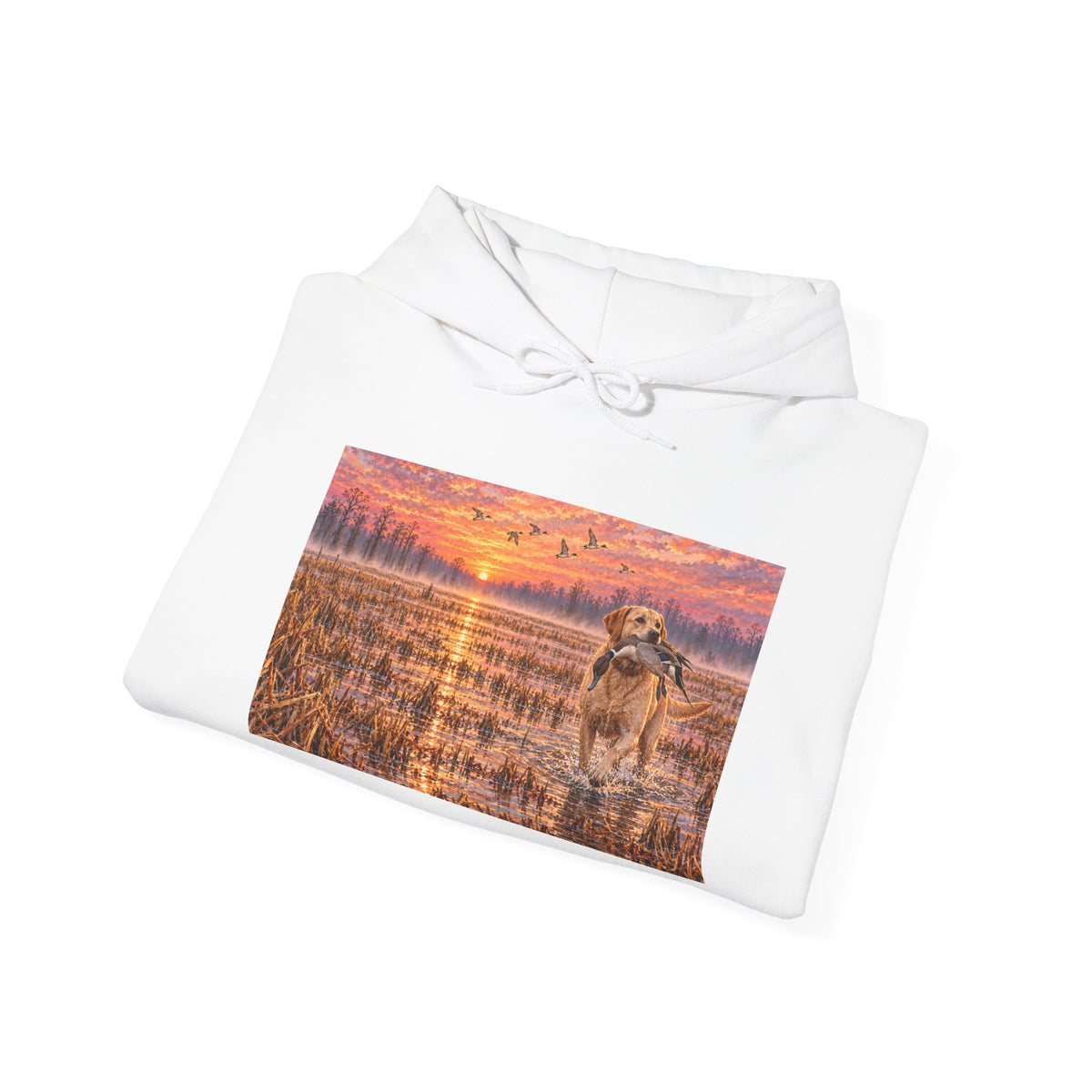 Golden Retriever Sunset Hoodie - Dog Lover Pullover with Scenic Sunset Print