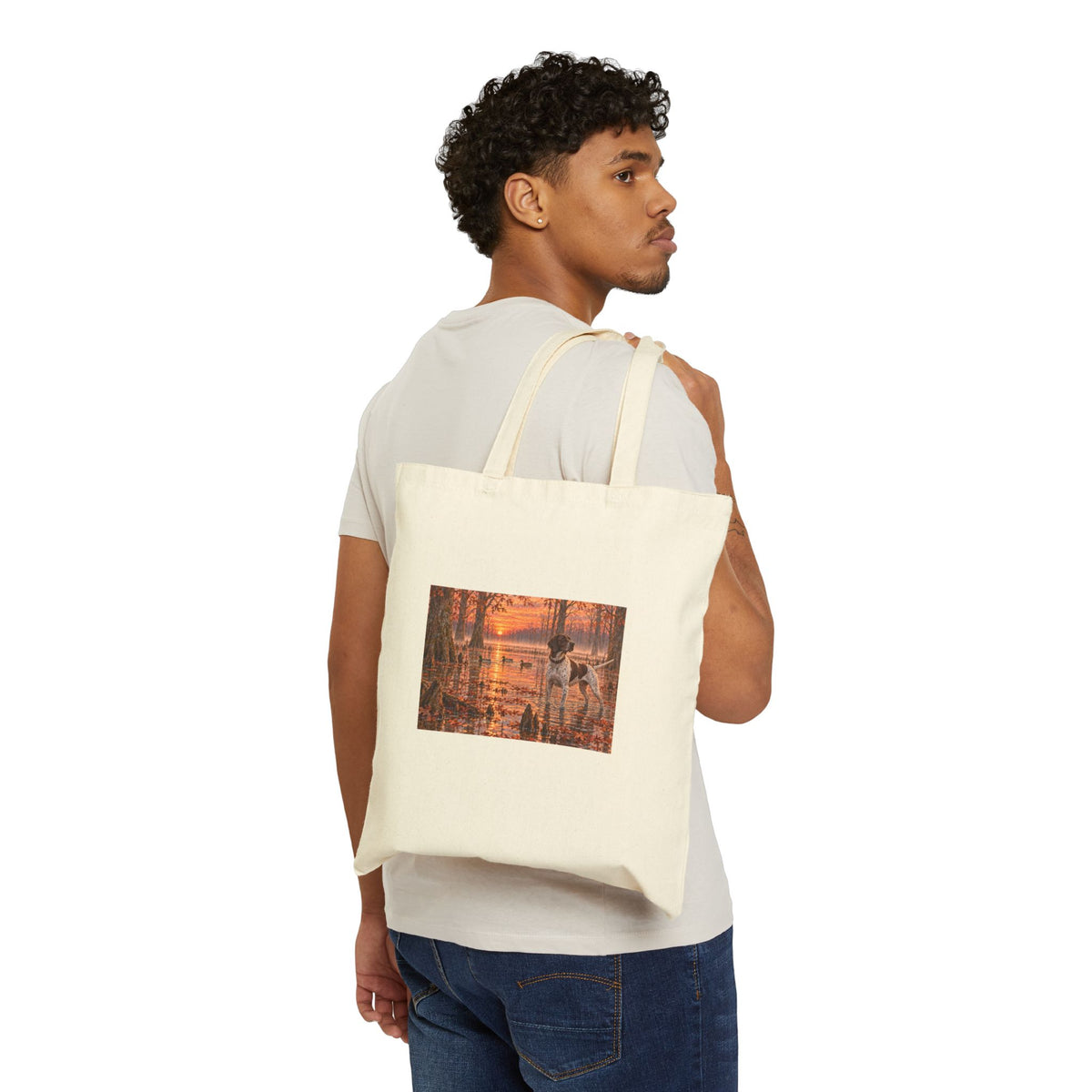Autumn Woodland Tote Bag – Deer & Lake Canvas Market Bag