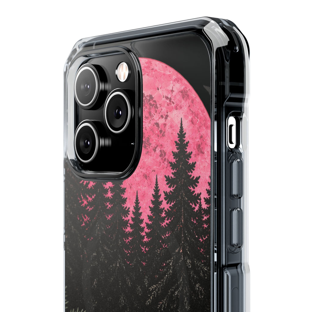 2026 Pink Moon Forest Phone Case — Clear Magnetic Protective Cover