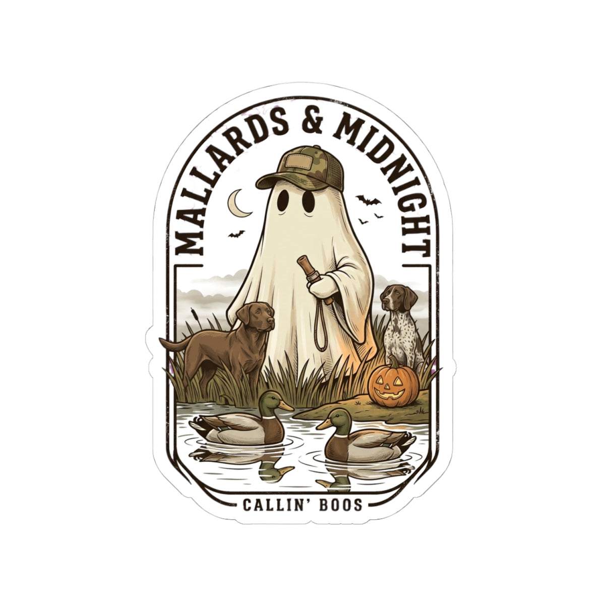 Ghost Hunting Duck Decoy Sticker | Spooky Hunting, Halloween Outdoors