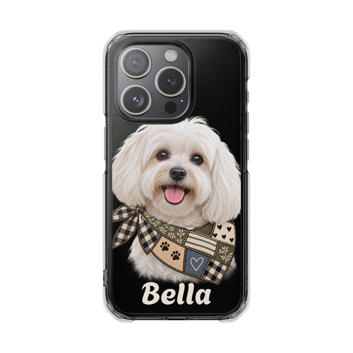 Clear Magnetic Phone Case — Maltese Personalized