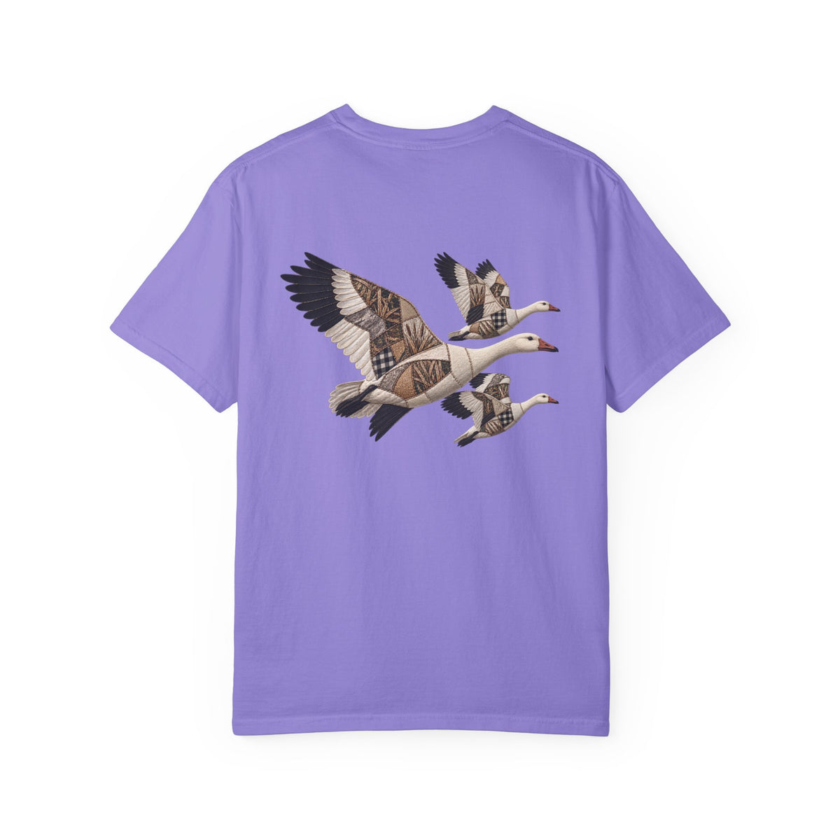 Faux Patchwork Snow Goose Shirt, Snow Geese Hunting T-Shirt, Arkansas Waterfowl Hunter Gift
