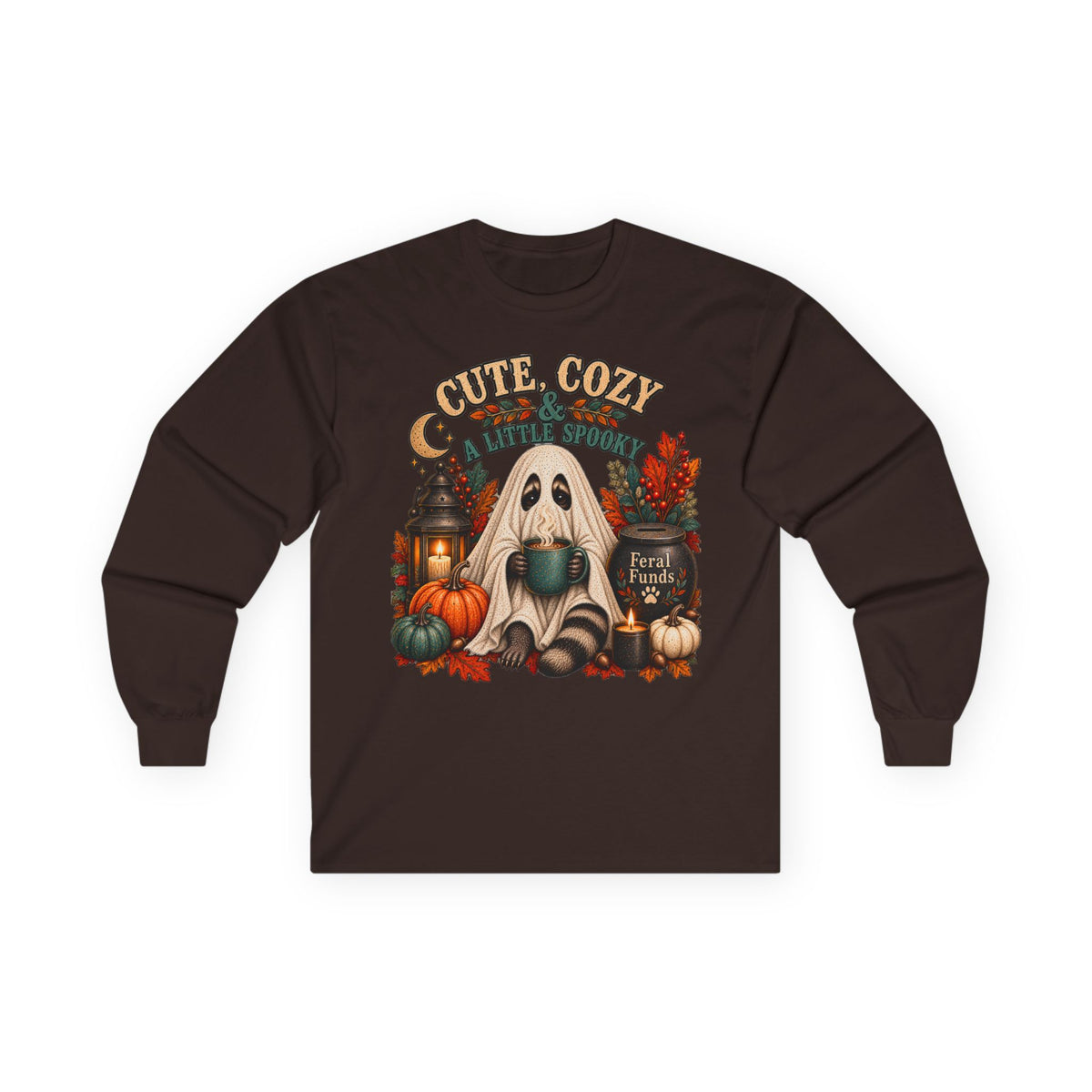 Cozy Ghost Fall Long Sleeve Shirt | Pumpkin Halloween Long Sleeve Tee