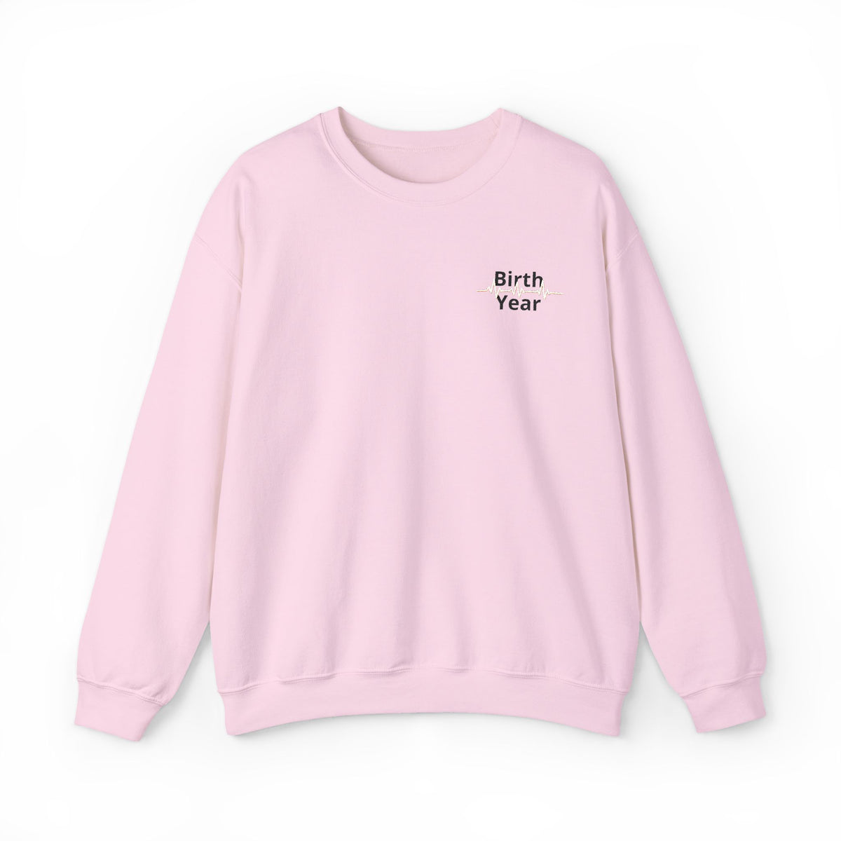 Birth Year Crewneck Sweatshirt — Personalized Vintage Heartbeat Design