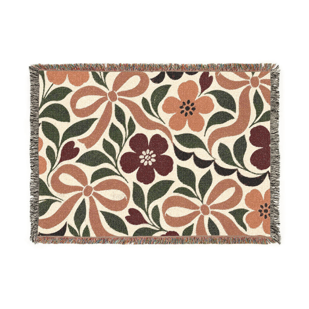Floral Woven Soft Throw/Blanket — Vintage Botanical Throw