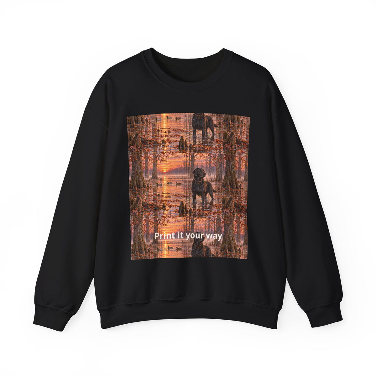 Kaleidoscope Cityscape Sweatshirt — Vintage Sunset Graphic Crewneck