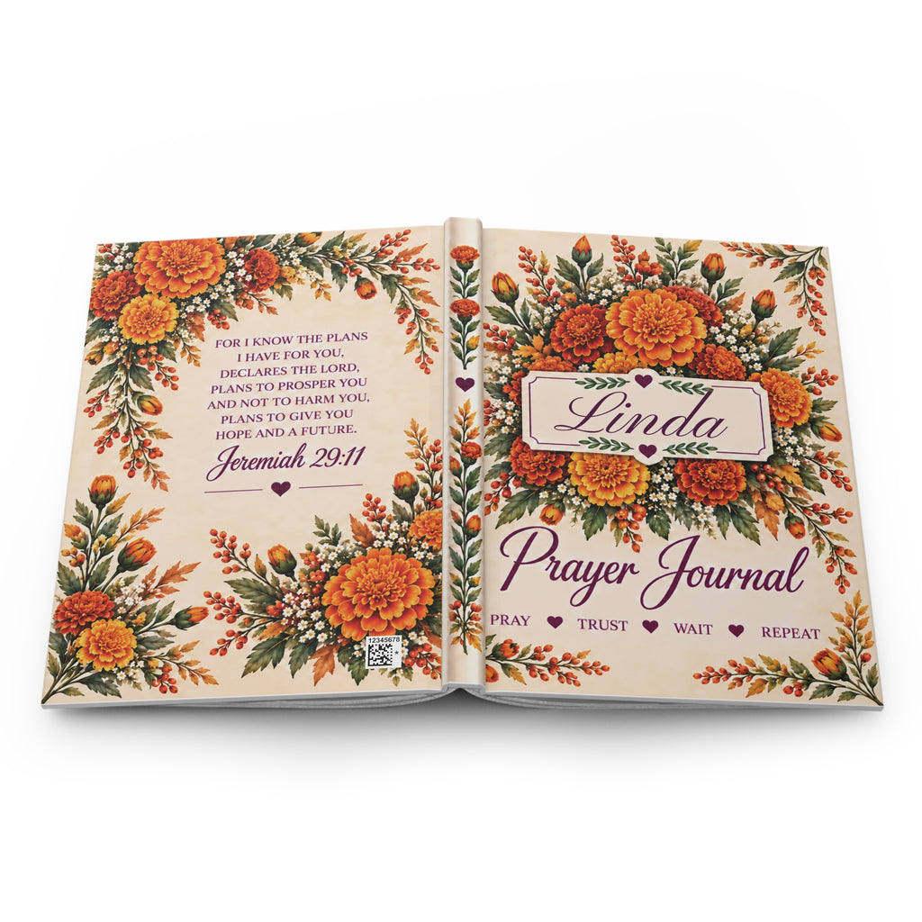 Personalized November Birth Flower Prayer Journal, Chrysanthemum Christian Notebook, Jeremiah 29:11 Bible Verse Gift for Her