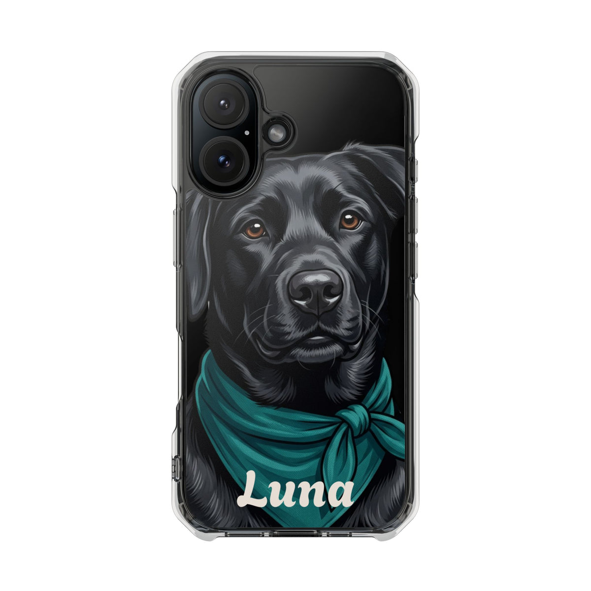 Clear Magnetic Phone Case — Lab / Your Pet Personalized