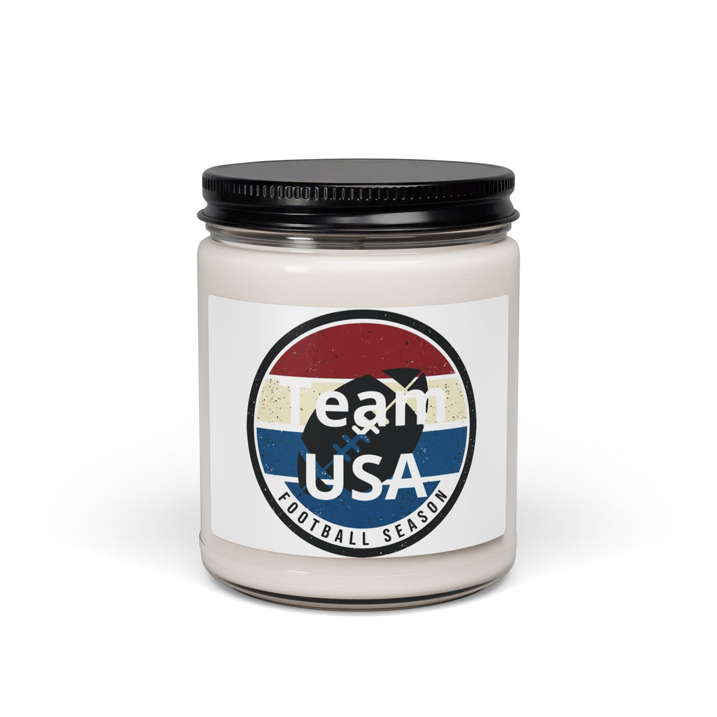 Football Season Soy Candle, 9oz | Vintage Striped Football Label